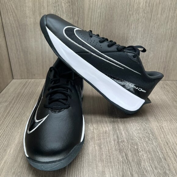 Nike Team Hustle Quick 3 Basketball Shoes Boys 6Y Leather Black Metallic Silver - Picture 5 of 12